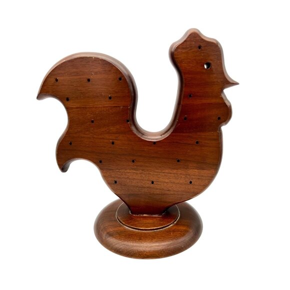 Handmade Margaret Studios Wooden Rooster Chicken Toothpick Holder Cottagecore - Picture 1 of 7